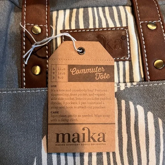 Maika ‘Big Sur’ Commuter Tote and Zipper Pouch set - Picture 4 of 9